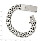 Stainless Steel Polished Curb Chain ID Bracelet for Men