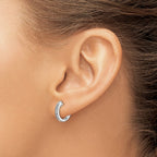14k White Gold 1/5 carat Lab Grown Diamond VS/SI+ G+ Complete Hinged Hoop Earrings