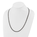 Chisel Stainless Steel Brushed and Textured Black IP-plated 24 inch Curb Chain Necklace