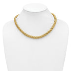 14K Polished and Textured Fancy Link Necklace