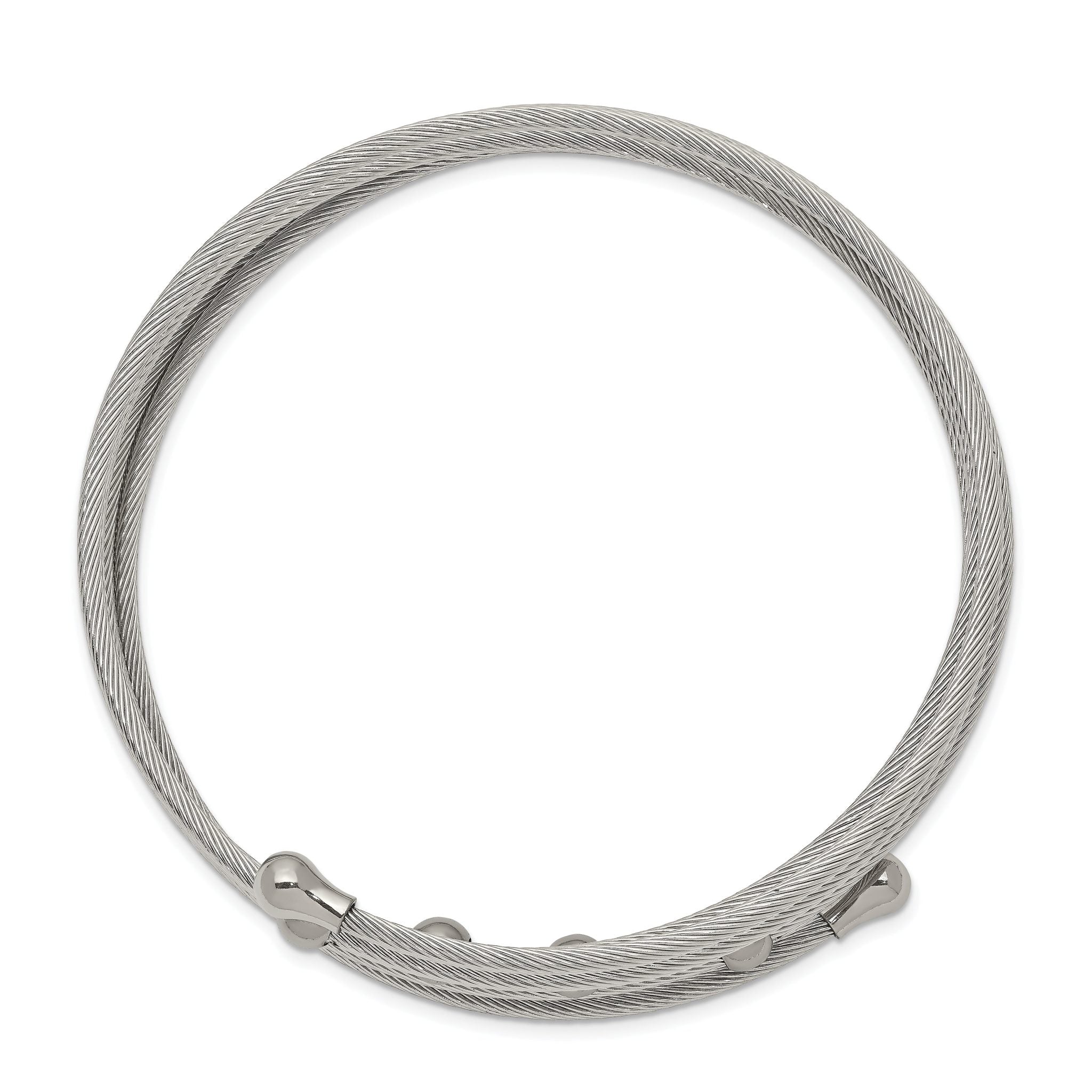 Stainless Steel Polished Flexible Coil Bangle Bracelet for Women