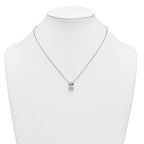 14k White Gold 4 carat Lab Grown Diamond VS+ F+ Radiant Complete 18 inch Four Prong Pendant Necklace