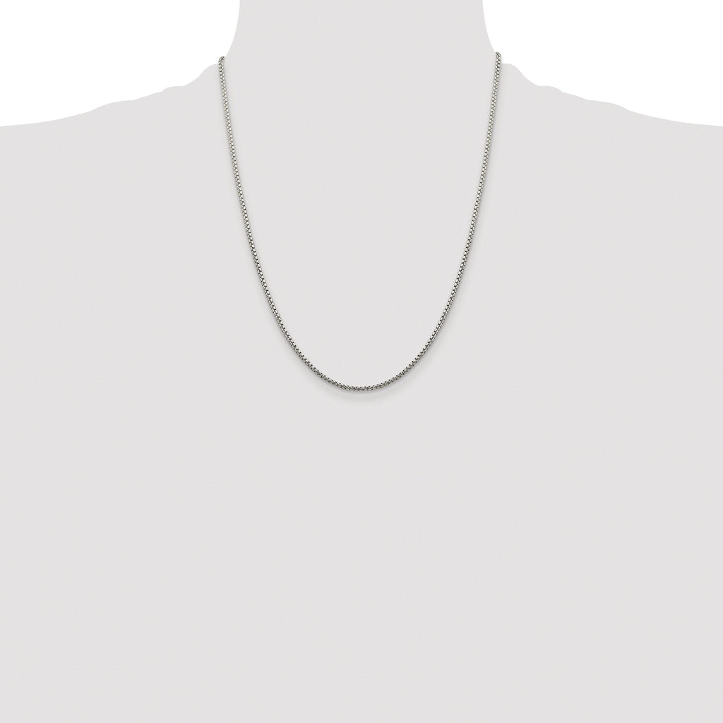 Diamond-Cut Round Box Chain Necklace in Sterling Silver