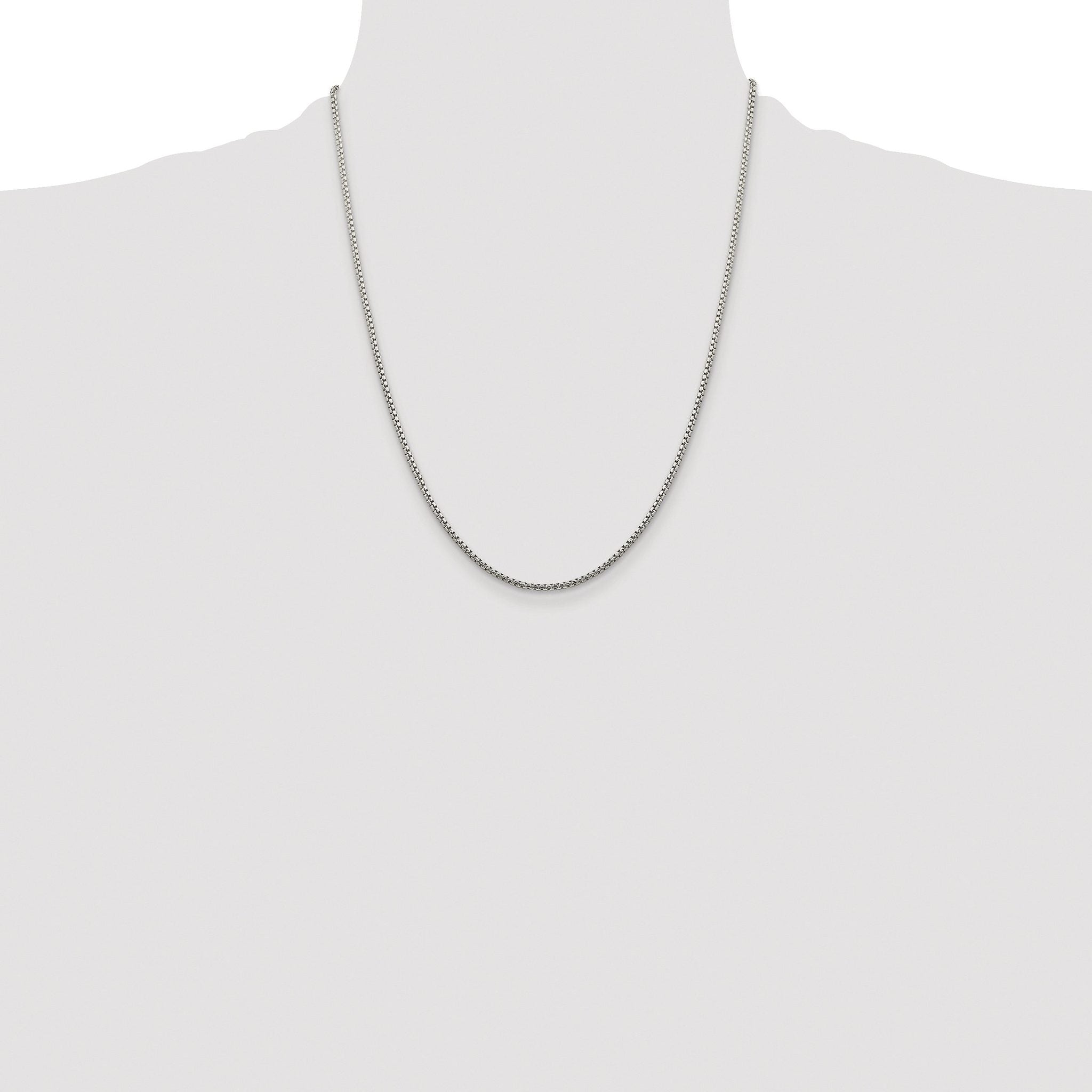 Diamond-Cut Round Box Chain Necklace in Sterling Silver