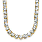 14k 49 carat Lab Grown Diamond VS+ F+ Complete Round 20 inch Straight Tennis Necklace