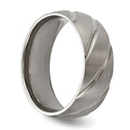 Swirl Design Wedding Band in Titanium, 8mm