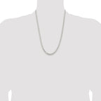 Concave Beveled Curb Chain in Sterling Silver, 4.5mm
