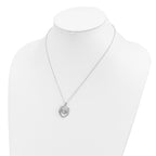 Sophia Jewelers Sterling Silver Double Heart Necklace with Diamond Accent