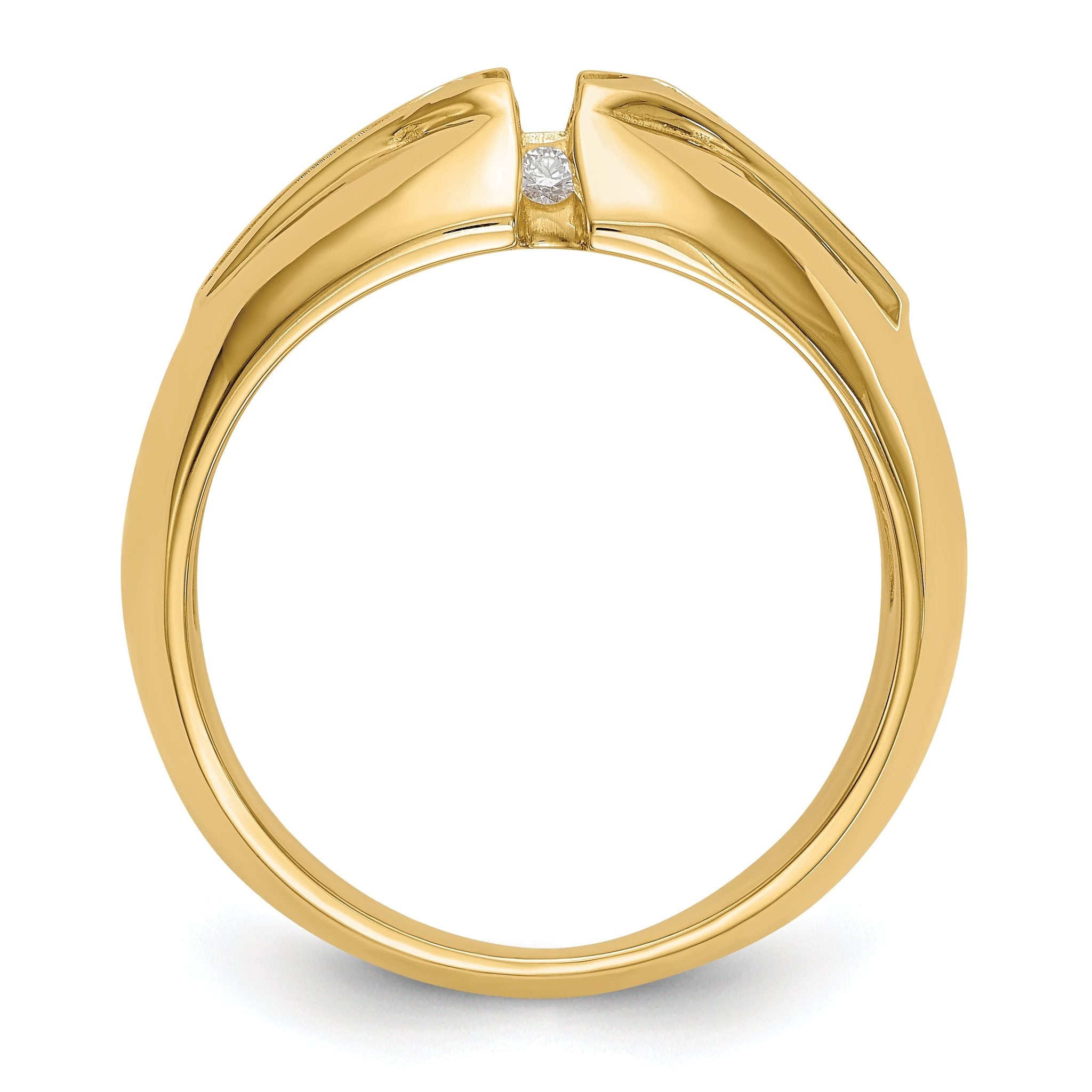 14K (Holds 3/4 carat (5.5mm) Round Center) 1/2 carat Diamond Men's Semi-Mount Ring Secondary image