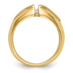 14K (Holds 3/4 carat (5.5mm) Round Center) 1/2 carat Diamond Men's Semi-Mount Ring