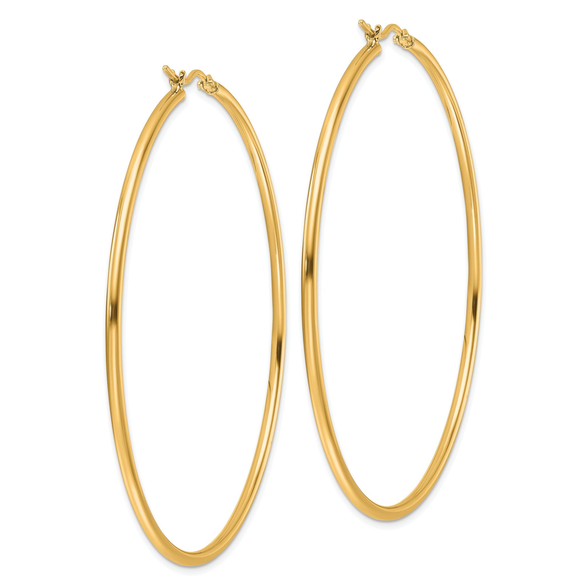 14k Polished 2x65mm Polished Hoop Earrings