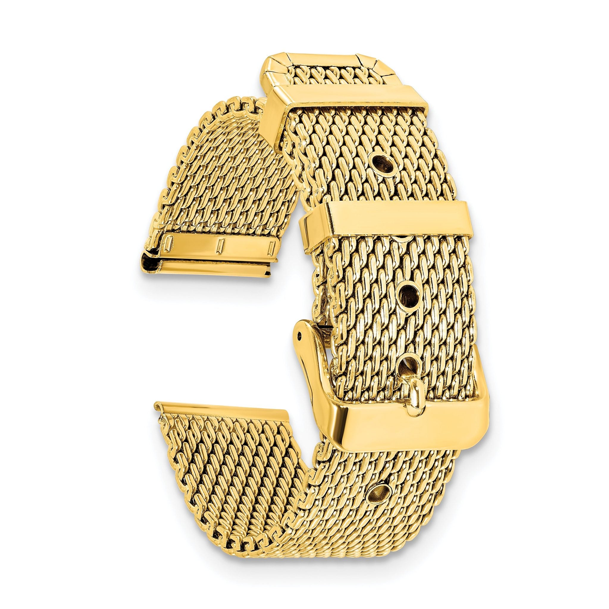 Two-Piece Mesh Watch Strap in Gold-Tone Stainless Steel, 22mm