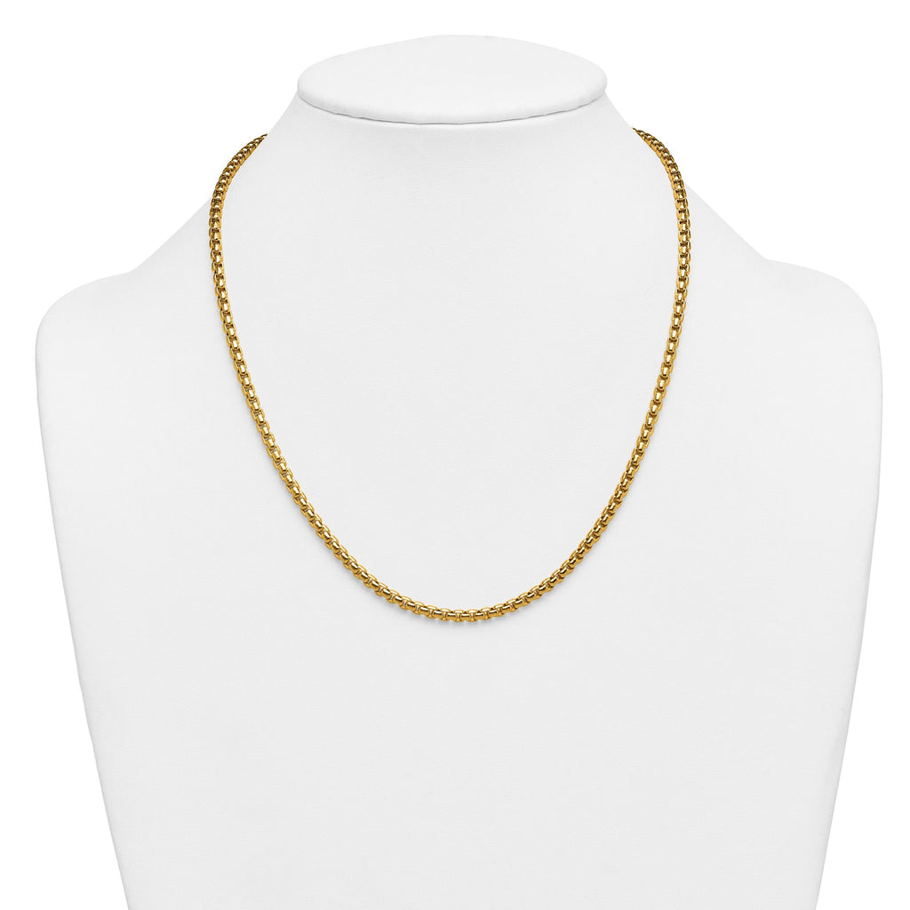 14K Gold Filled Round Venetian Box Chain Necklace in 3.6mm Width