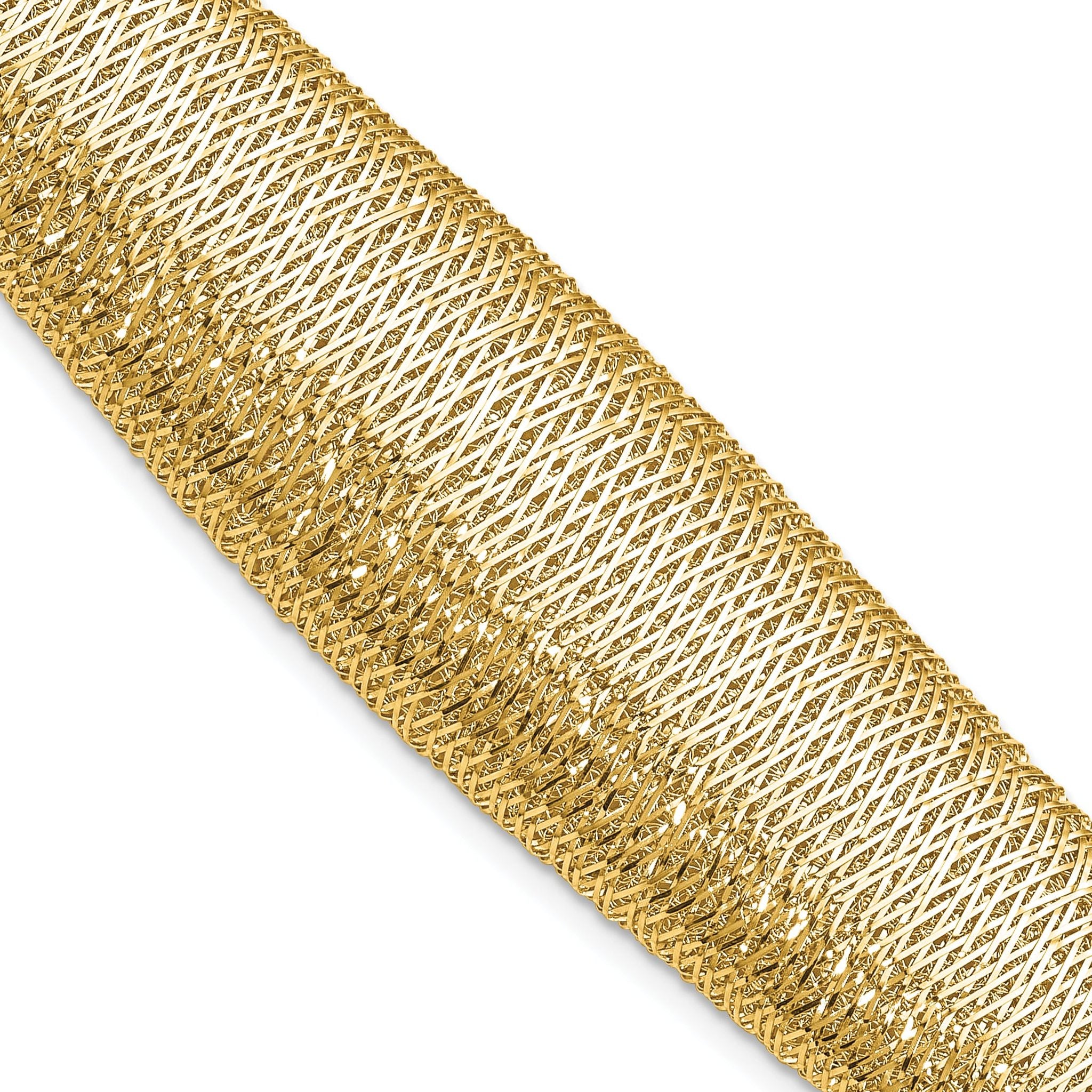 14K Polished Woven Graduated Dome Bracelet Secondary image