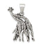 Sterling Silver 925 Antiqued Giraffes Pendant Elegant Vintage Style