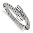 Stainless Steel Polished Adjustable Twist Wire Cuff Bangle Bracelet for Women