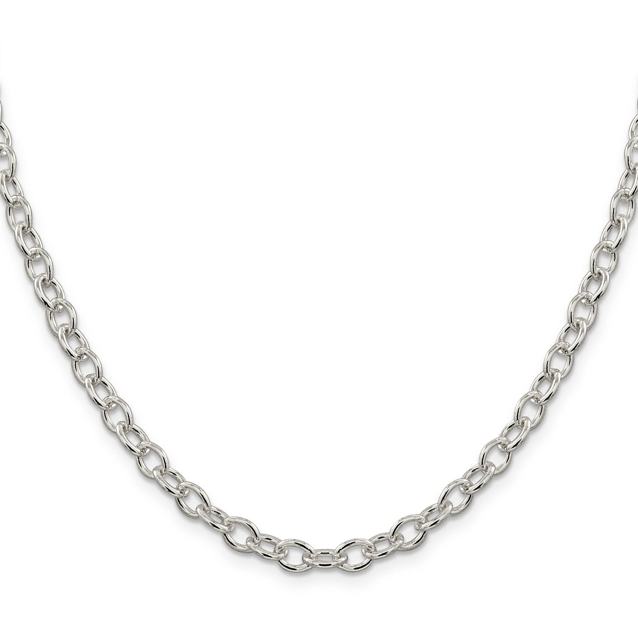 Oval Cable Chain Necklace in Sterling Silver, 5.75mm