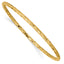14K Gold Women's Polished Textured Slip-On Bangle Bracelet