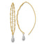 14k Two-tone Polished Wire Wrapped Diamond Cut Wire Dangle Earrings