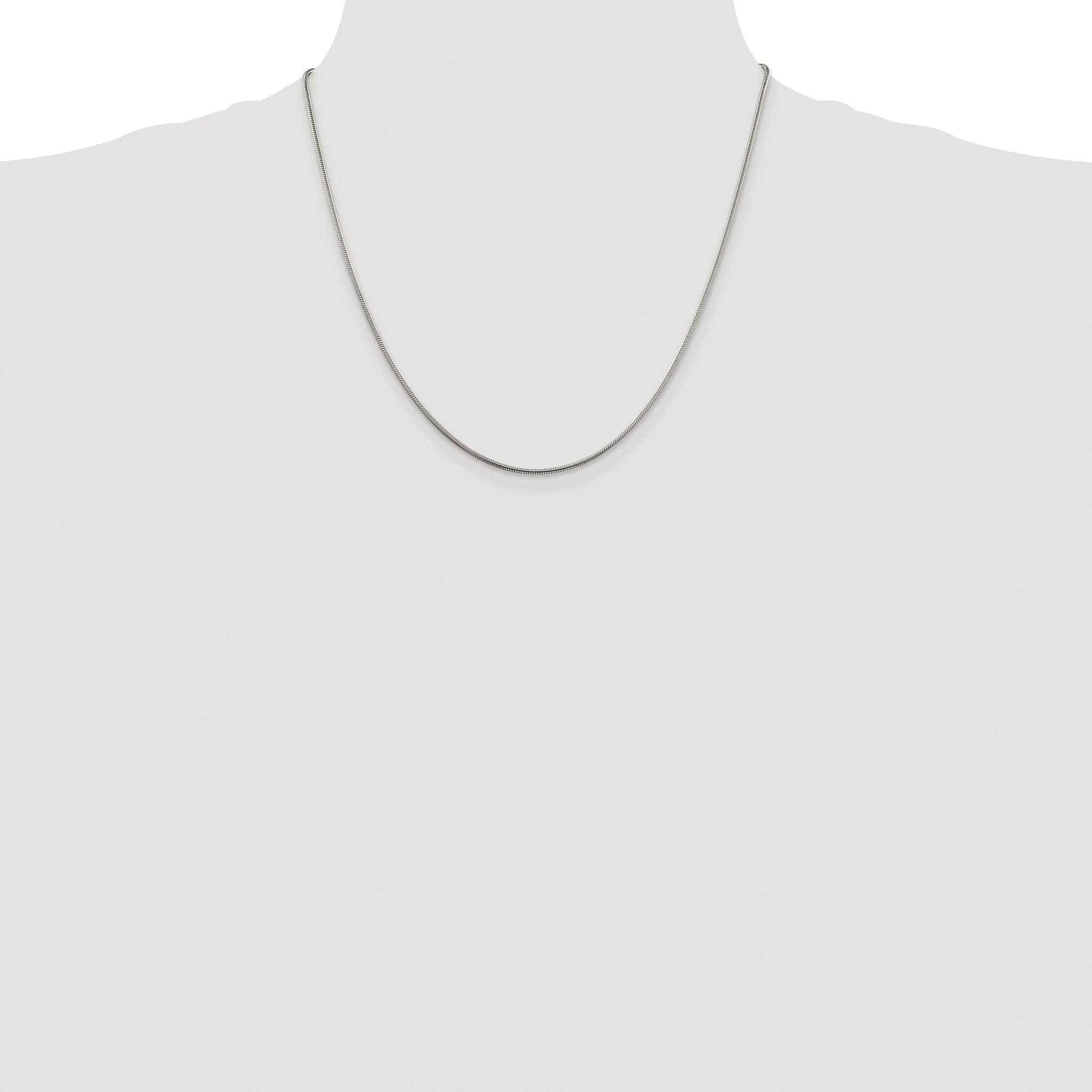 Polished Snake Chain Necklace in Sterling Silver, 1.5mm