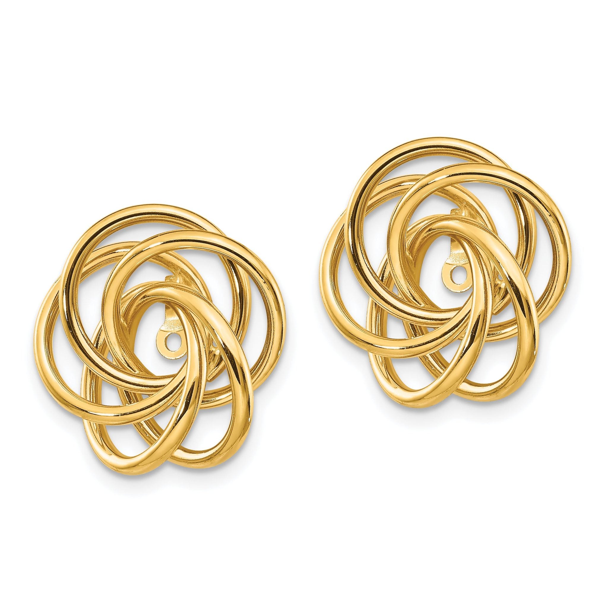 14k Polished Love Knot Earring Jackets Secondary image