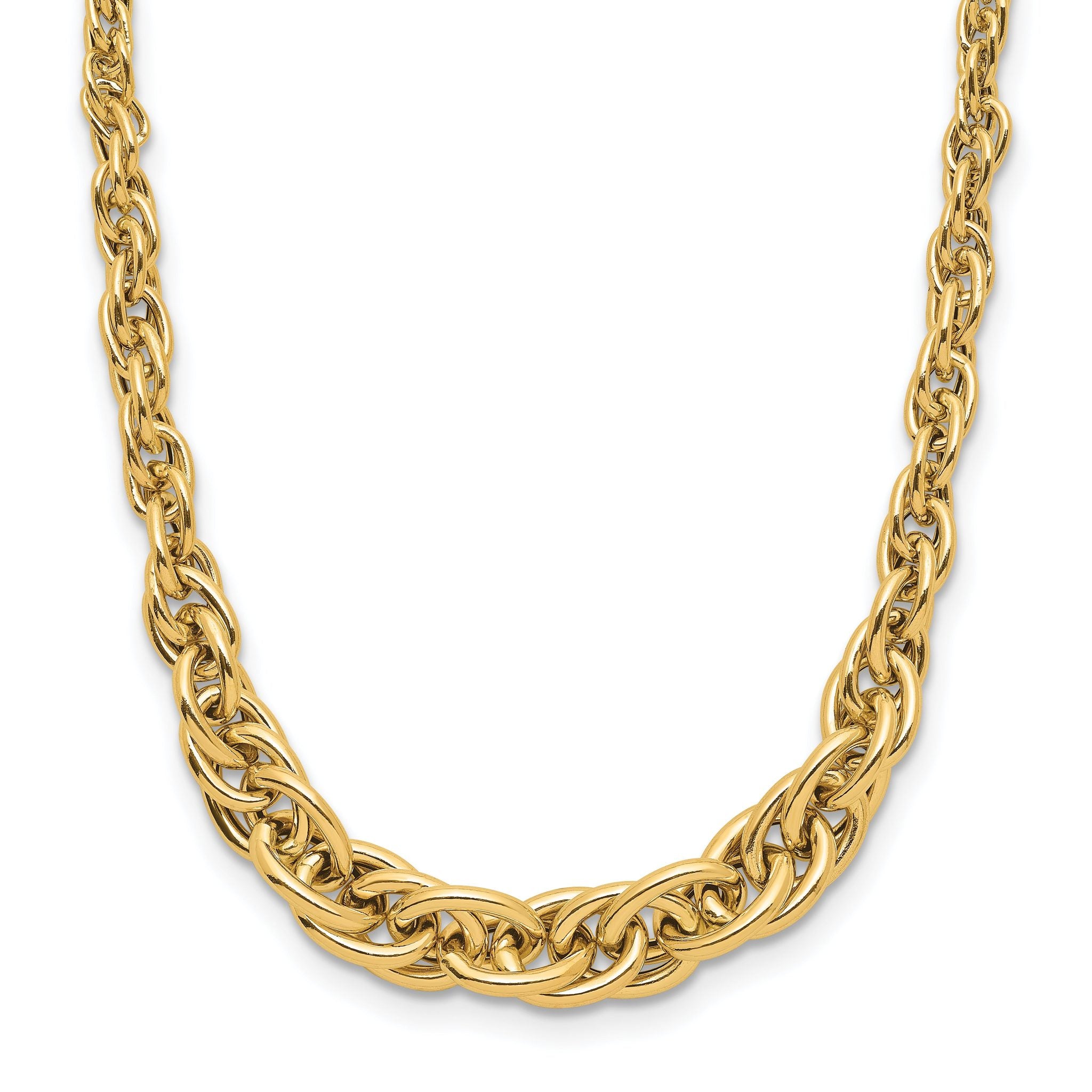 14K Polished Graduated Fancy Link Necklace Main image