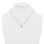 14k White Gold 3 carat Lab Grown Diamond VS+ F+ Pear Complete 18 inch Four Prong Pendant Necklace