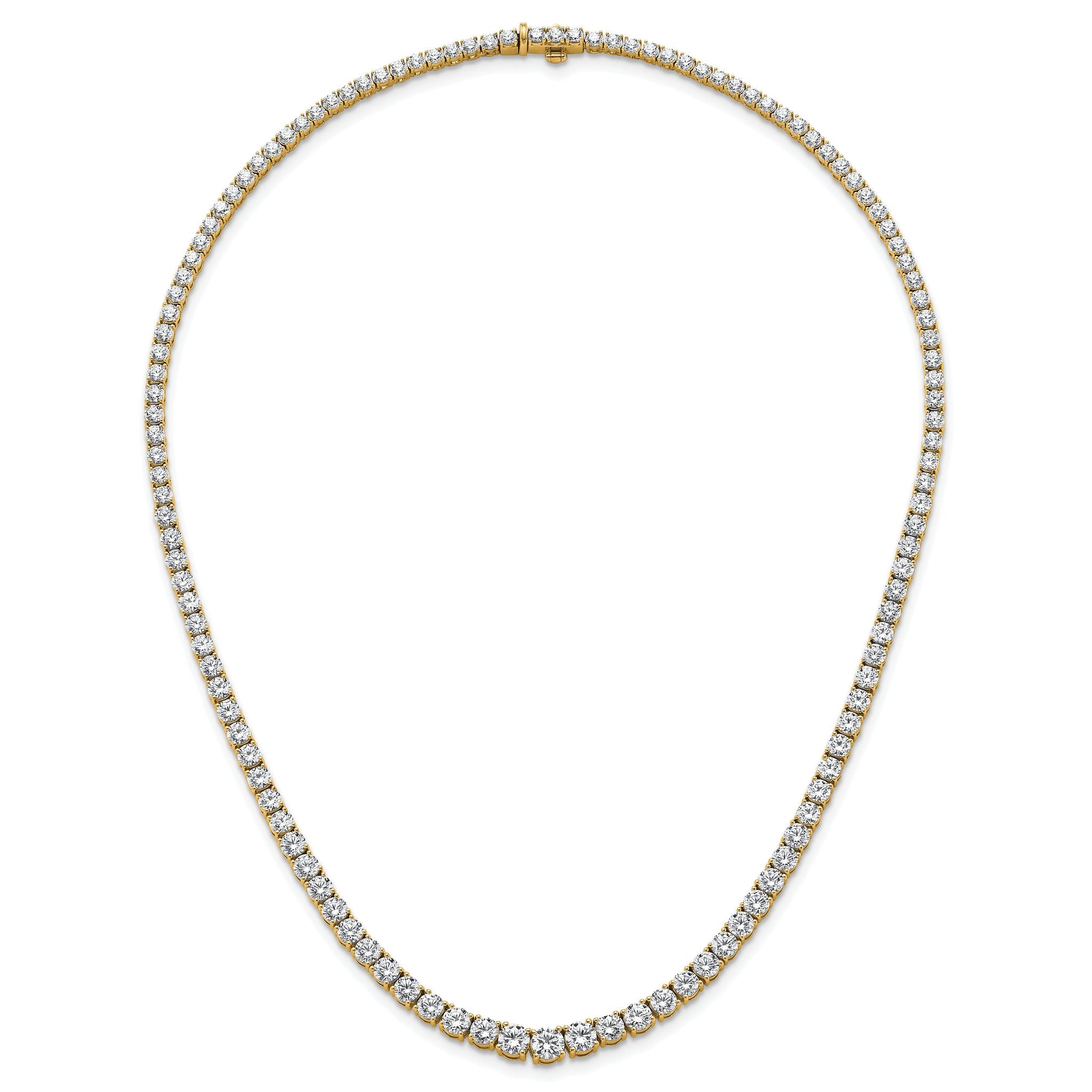 14k 18 7/8 carat Lab Grown Diamond VS/SI+ G+ Complete Round 18 inch Graduated Tennis Necklace