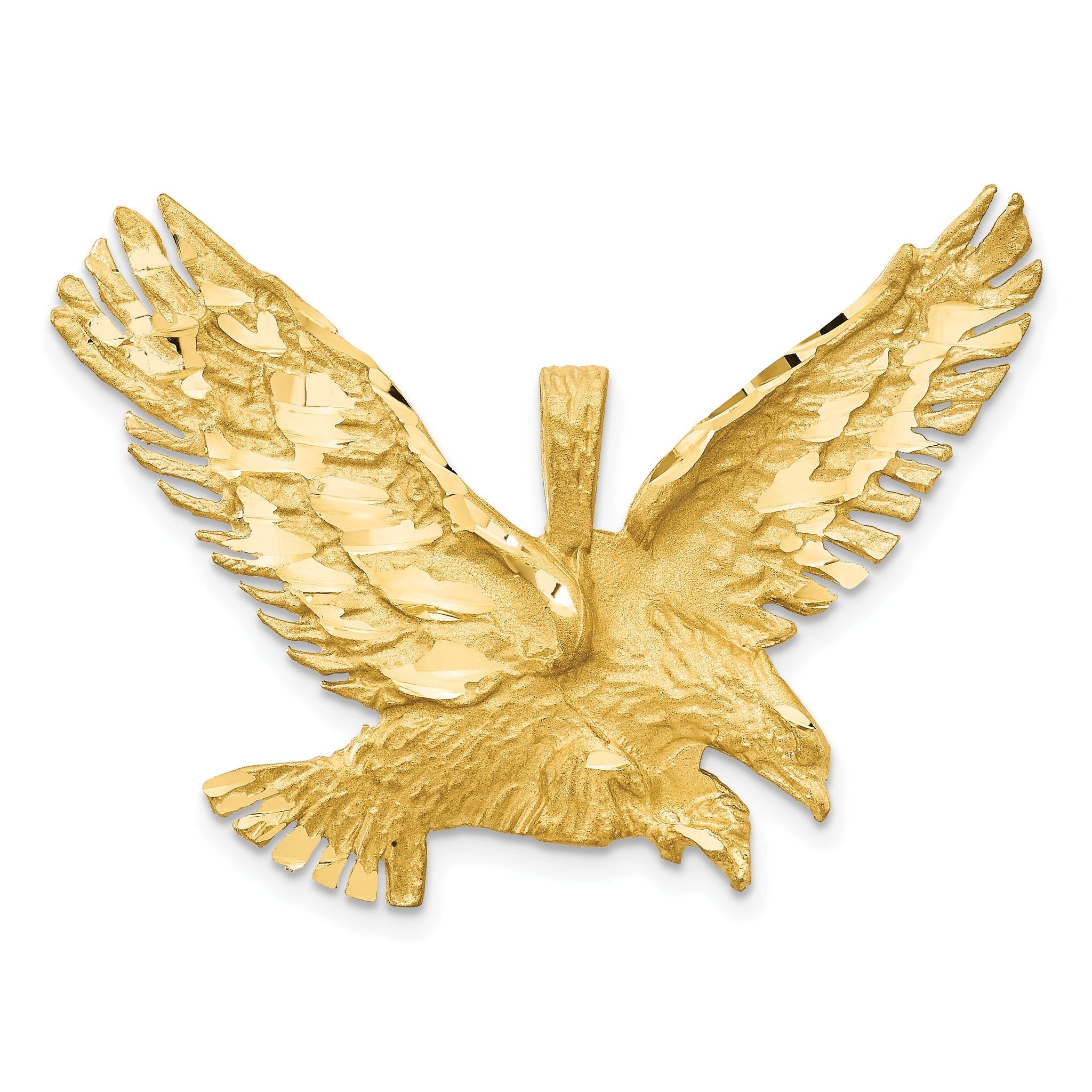 10K Gold Eagle Charm with Polished Finish and Bold Design