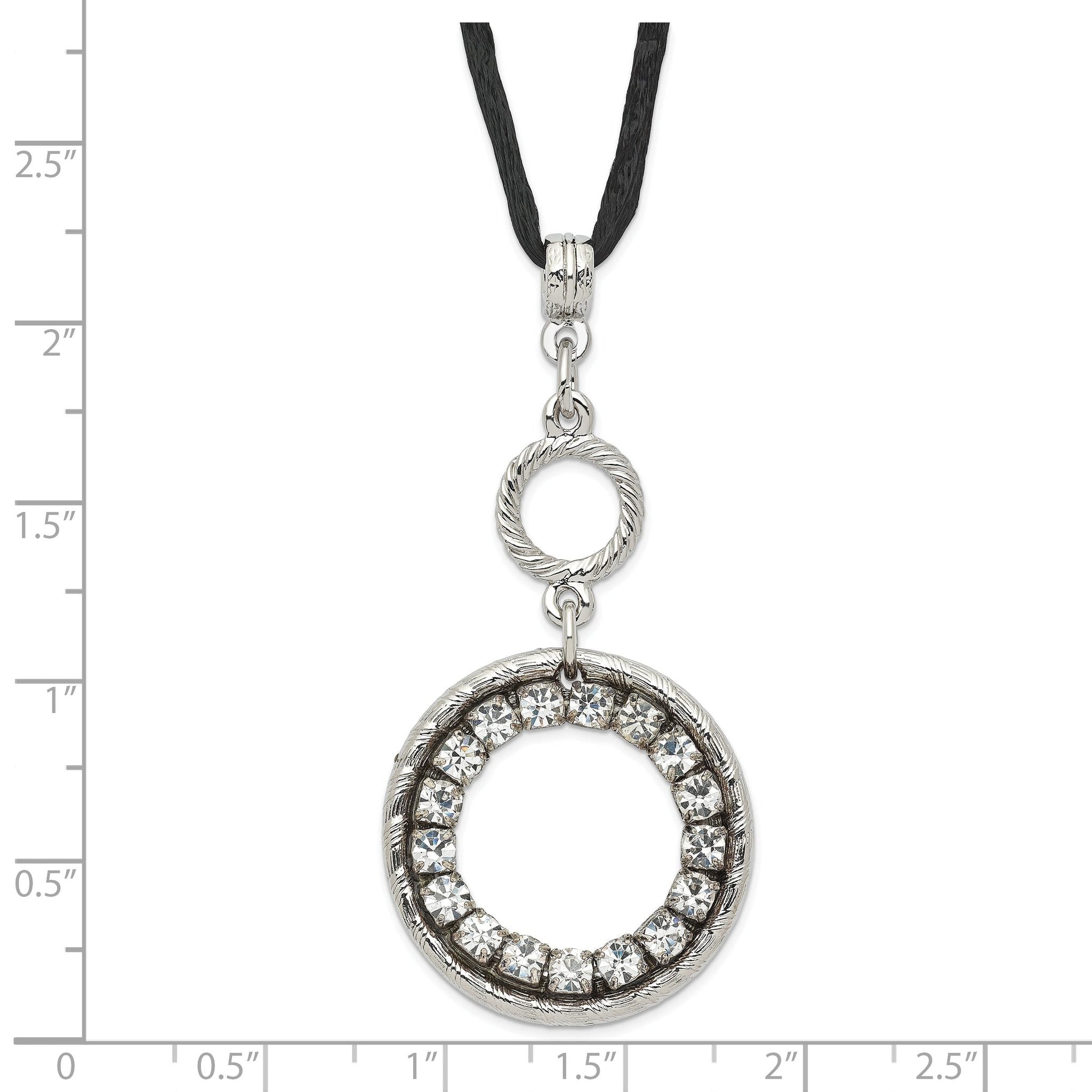 1928 Silver-tone Crystal Circle With  3in ext Necklace Secondary image