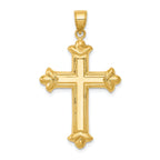 14K Gold Reversible Diamond-Cut Cross Pendant 39mm