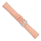 Pink Lizard-Grain Leather Watch Band in Silver-Tone Buckle, 19mm