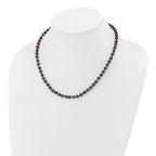 14k 5-6mm Black Near-Round Freshwater Cultured Pearl 7.5 inch Bracelet