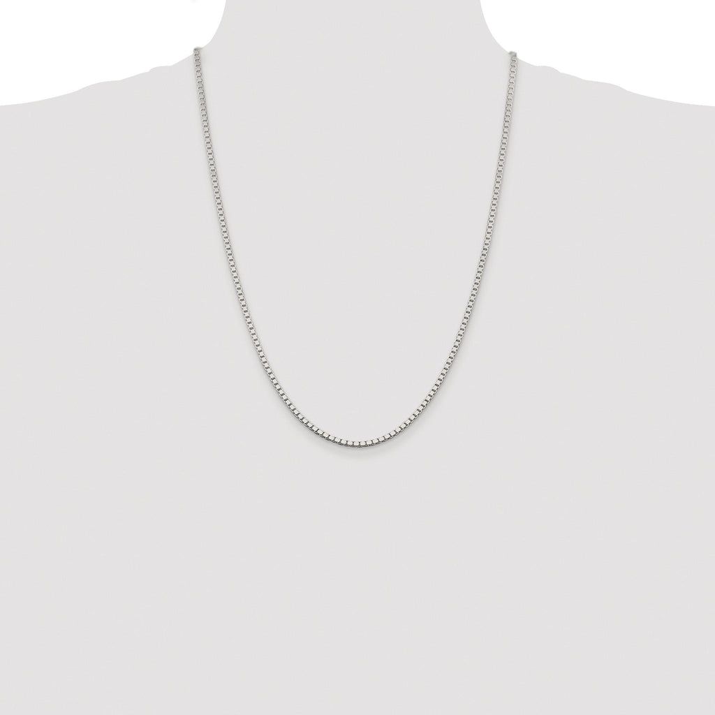Sterling Silver Rhodium-plated 2.5mm Box Chain