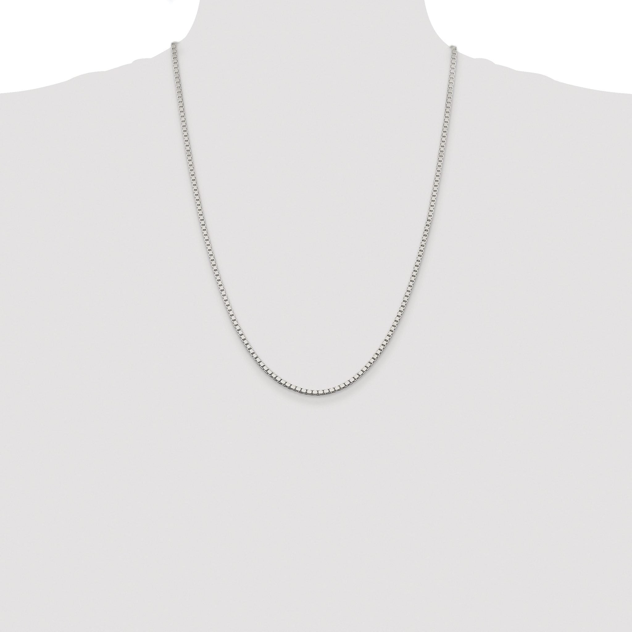 Sterling Silver Rhodium-plated 2.5mm Box Chain