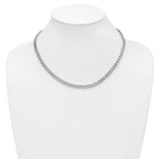 14K White Gold Polished Fancy  Link Necklace