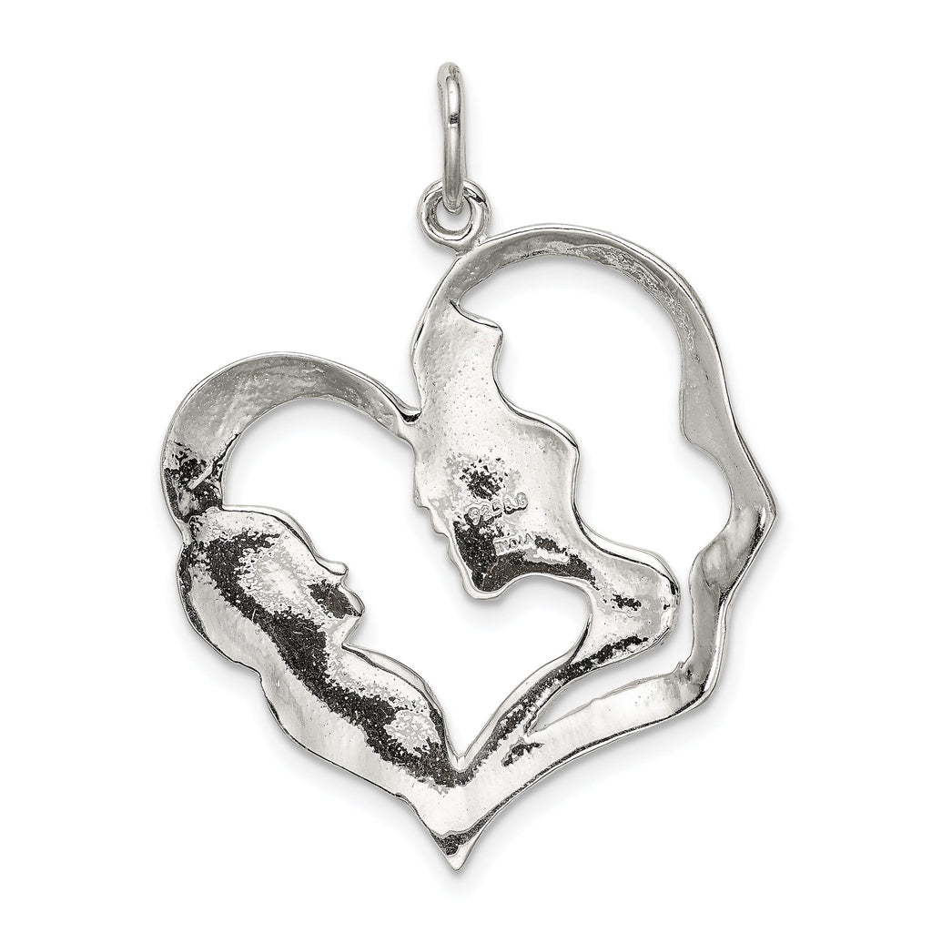 Sterling Silver 925 Mother & Baby Pendant with Polished Anti-Tarnish Finish