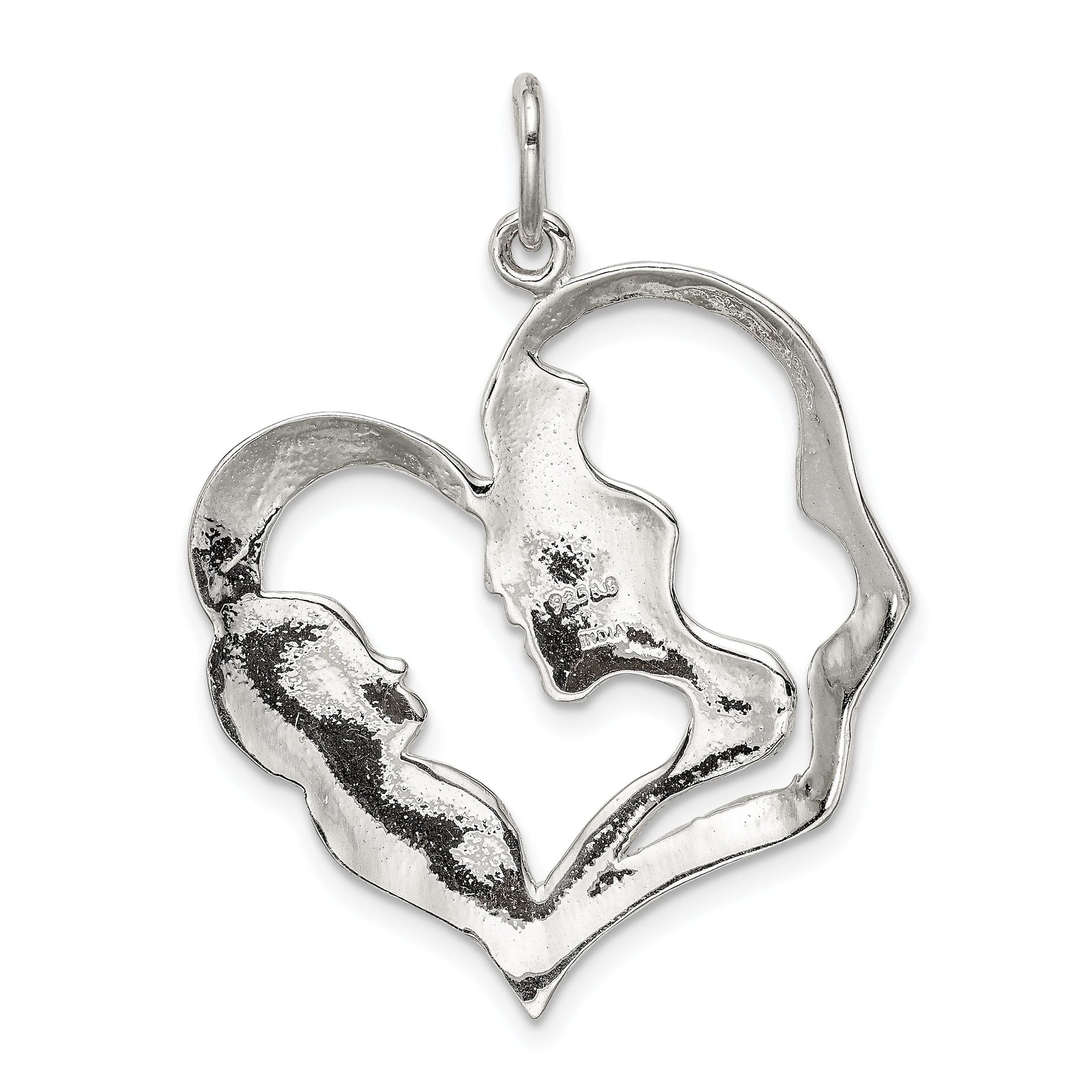 Sterling Silver 925 Mother & Baby Pendant with Polished Anti-Tarnish Finish