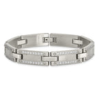 Stainless Steel Brushed with Cubic Zirconia Bracelet for Men