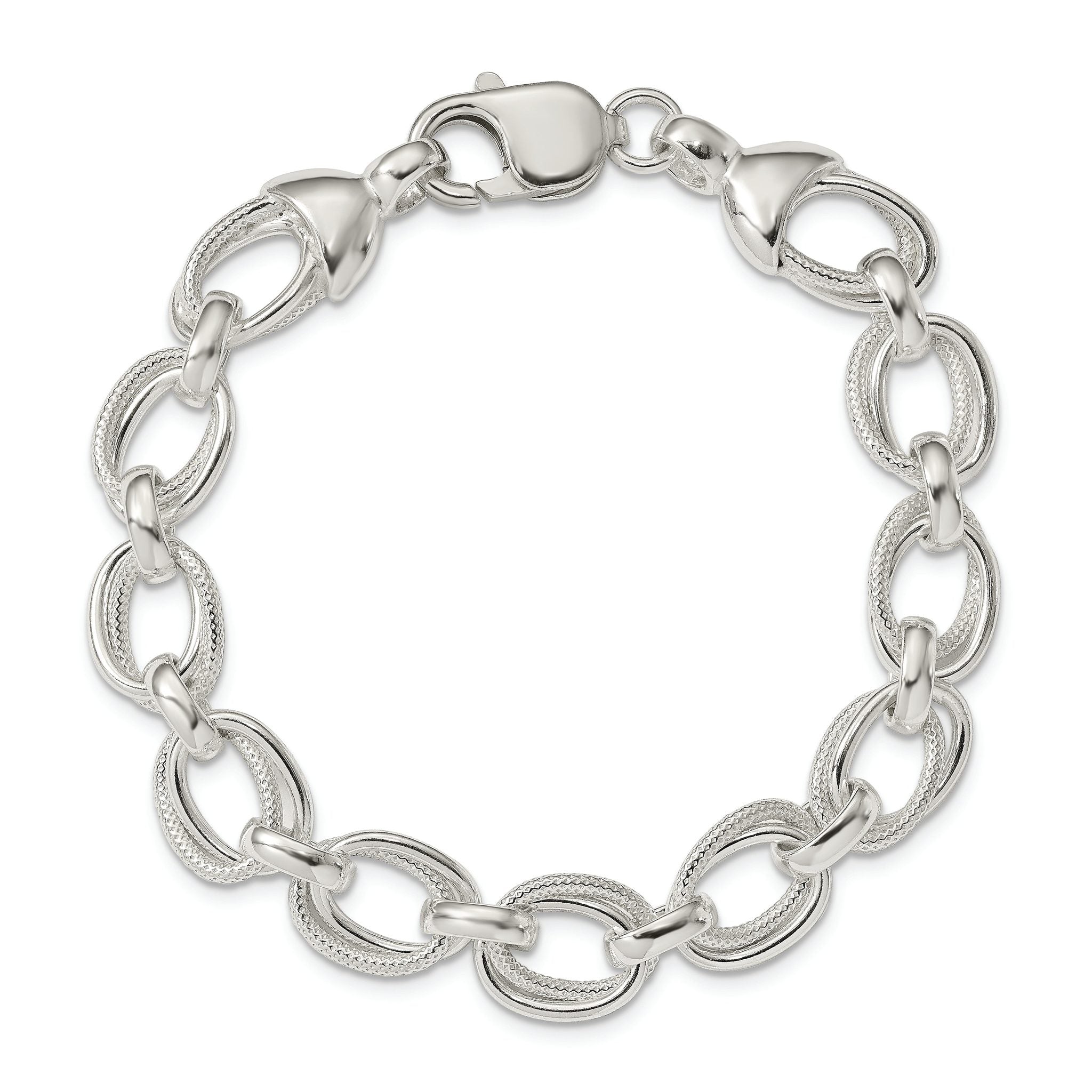 Sterling Silver 7.5inch Fancy Link Bracelet Secondary image