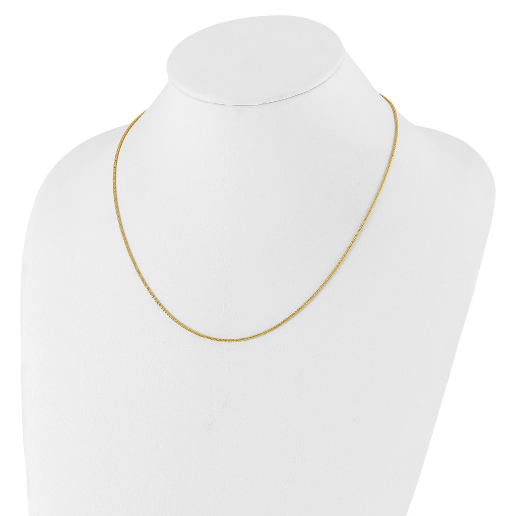 1.35mm 10K Yellow Gold Wheat Chain