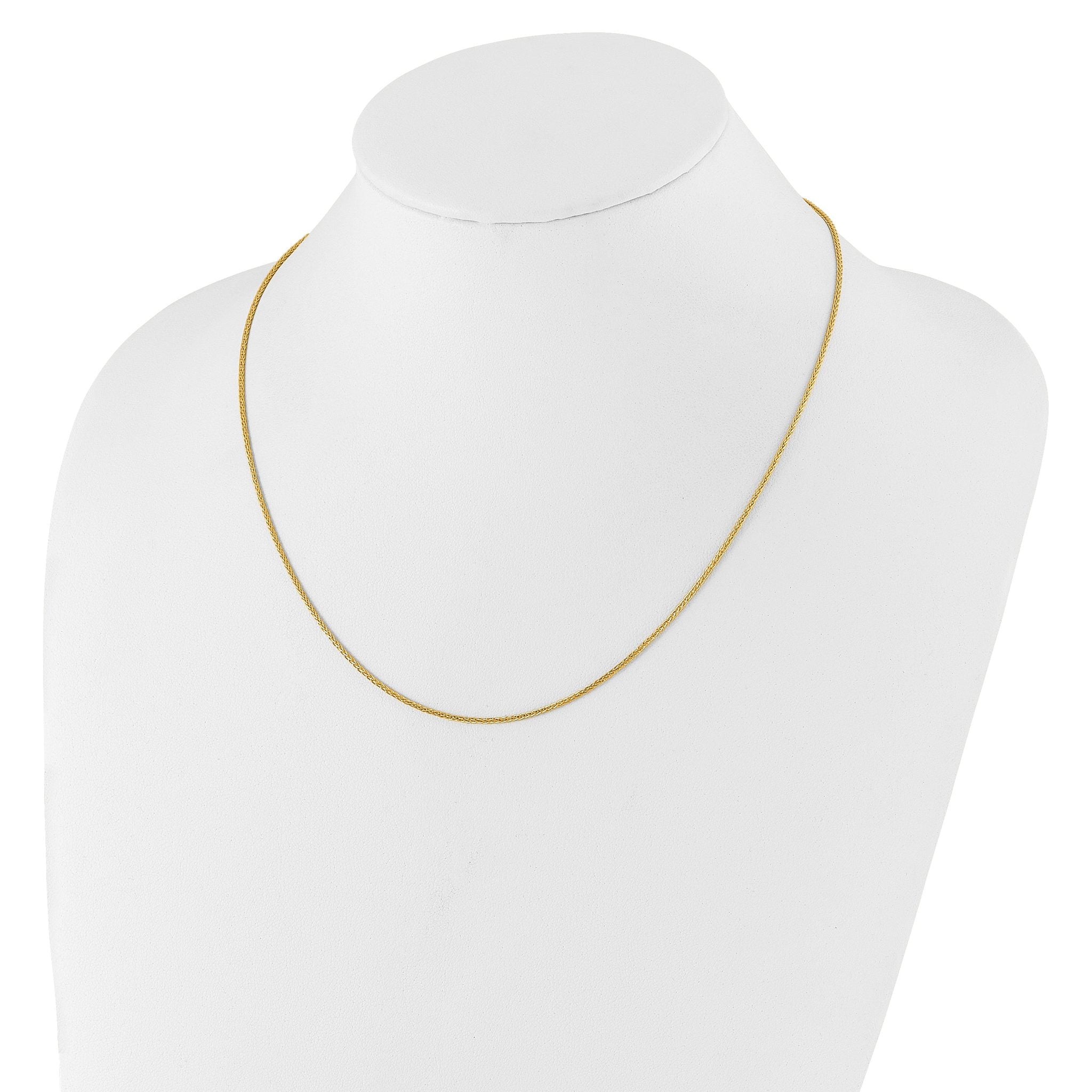 1.35mm 10K Yellow Gold Wheat Chain