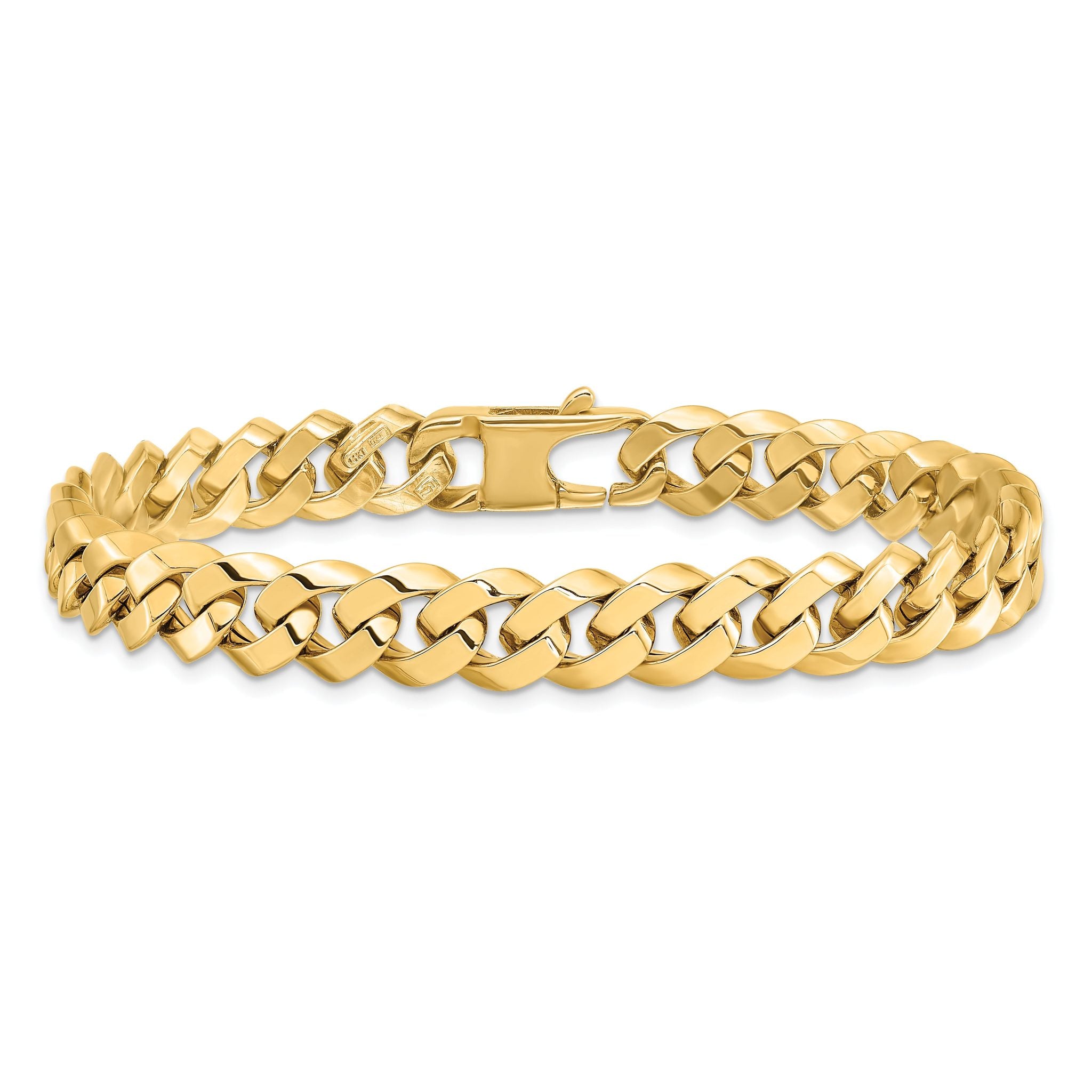 14K 8.5mm Beveled Curb Bracelet