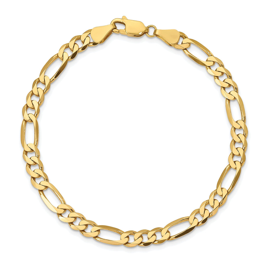 Concave Figaro Chain in 10K Yellow Gold, 5.5mm