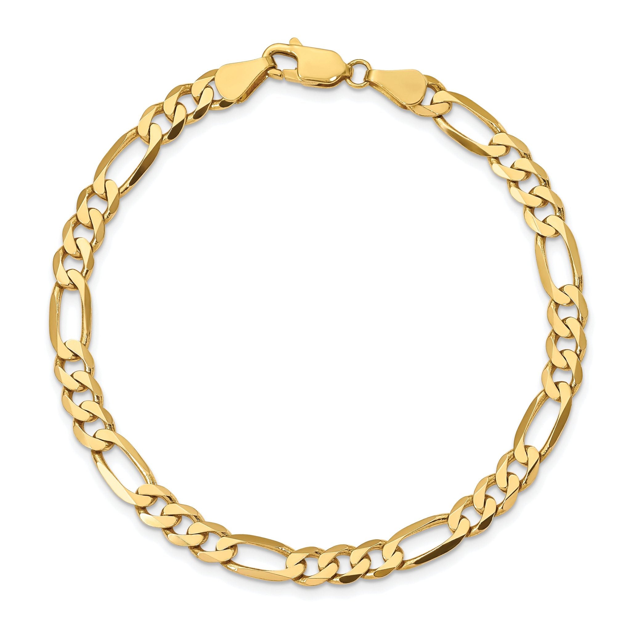 Concave Figaro Chain in 10K Yellow Gold, 5.5mm