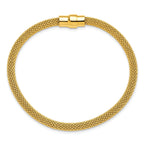 Sterling Silver 18K Gold Flash-Plated Magnetic Bracelet Polished Elegance