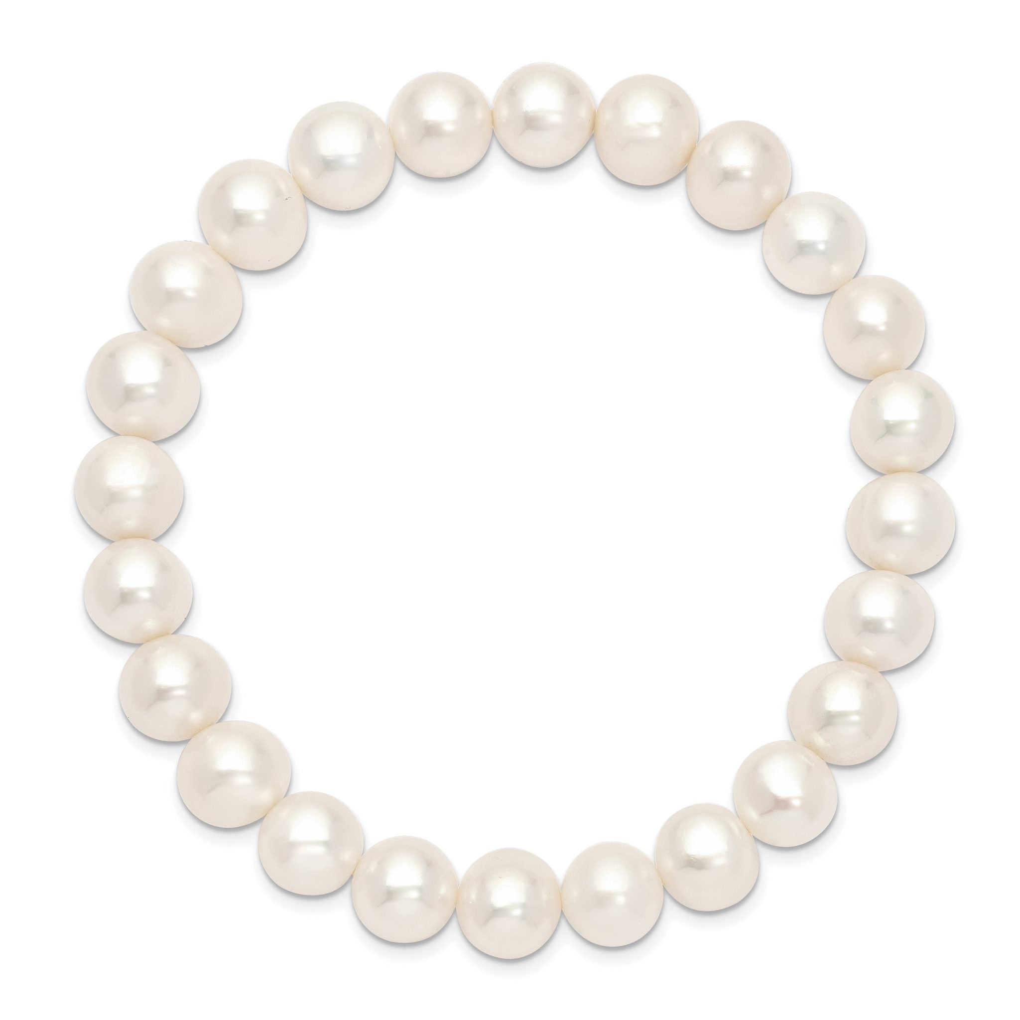 8-9mm White Near-round Freshwater Cultured Pearl Stretch Bracelet Secondary image