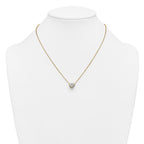 14k 2 carat Certified Lab Grown Diamond VS+ F+ Heart Complete 18 inch Bezel Set Solitaire Necklace