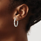 Titanium Polished Hinged Huggie Hoop Earrings for Women