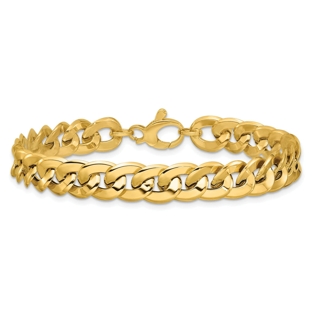 14K Polished Fancy Curb Link Bracelet